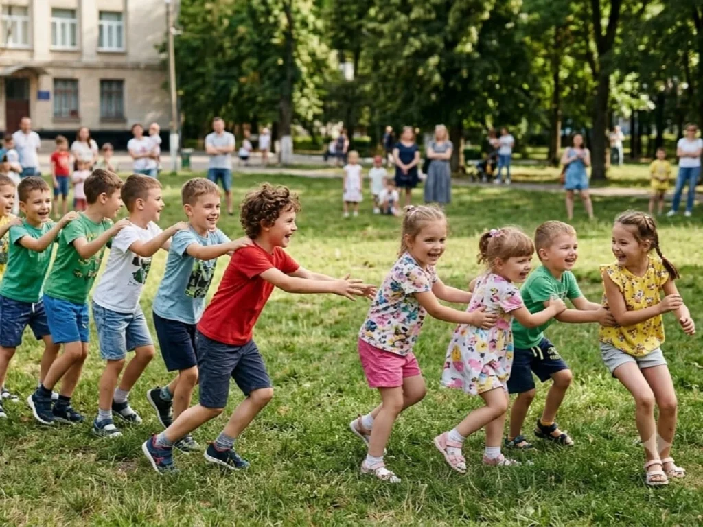 Рухлива гра змійка на свіжому повітрі